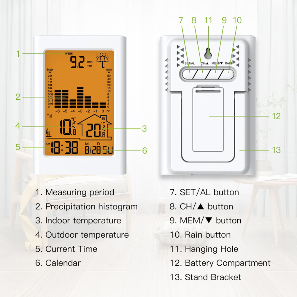 Rain Gauge Digital - Wireless Rain Gauge Digital for Weather