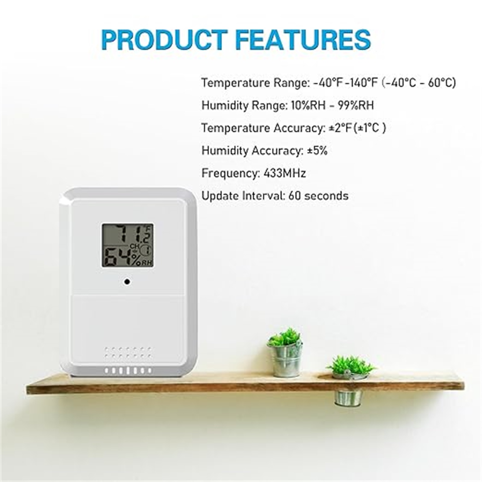 Wireless Temperature & Humidit - Rain Gauge Digital 评论和价格