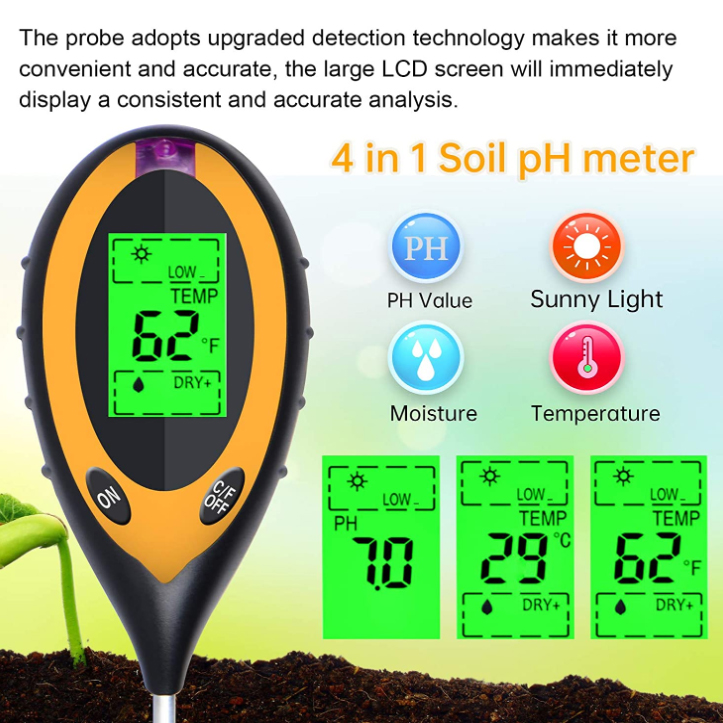 4 in 1 PH Light Temp Moisture  - Soil Test Digital 评论和价格