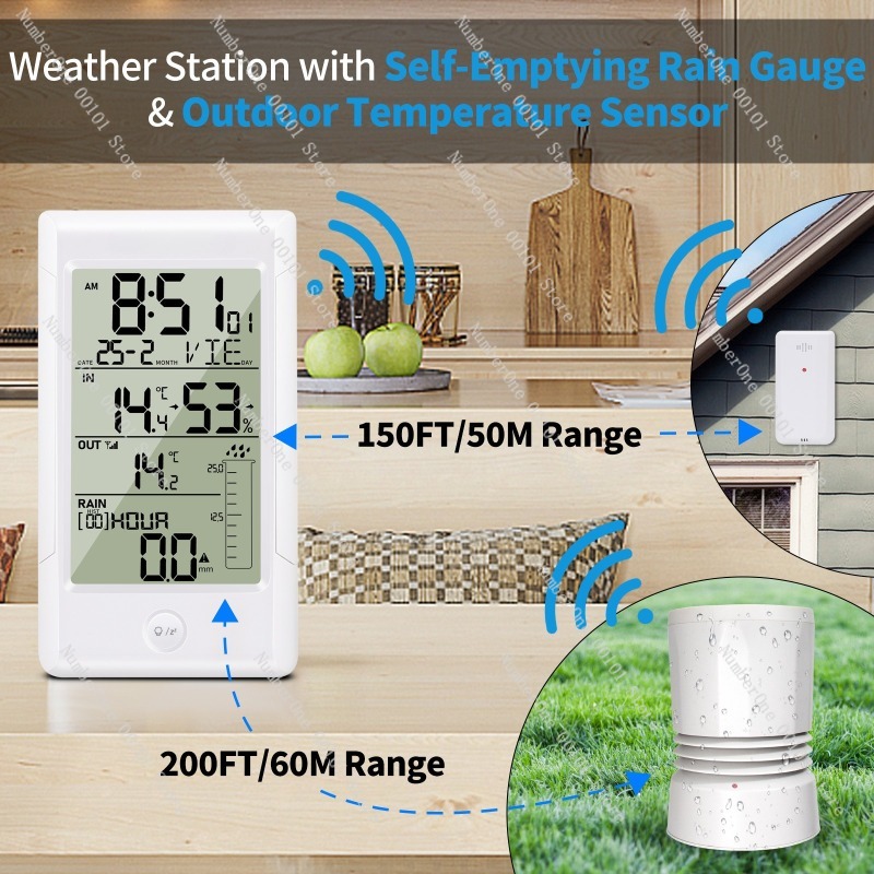 Wireless Weather Station with  - Rain Gauge Digital 评论和价格