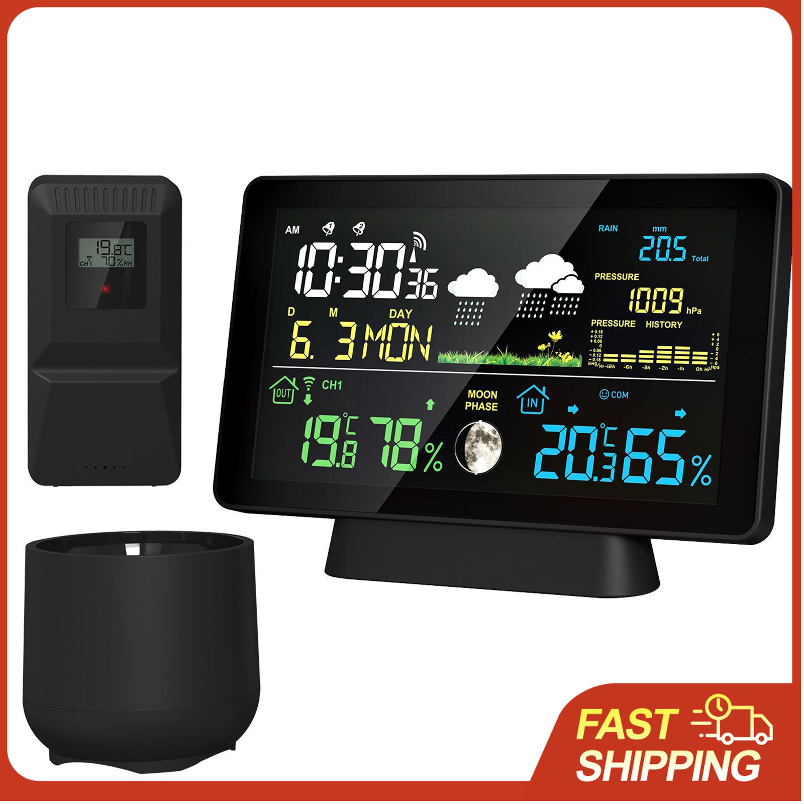 Wireless Weather Station 8-in- - Rain Gauge Digital 评论和价格
