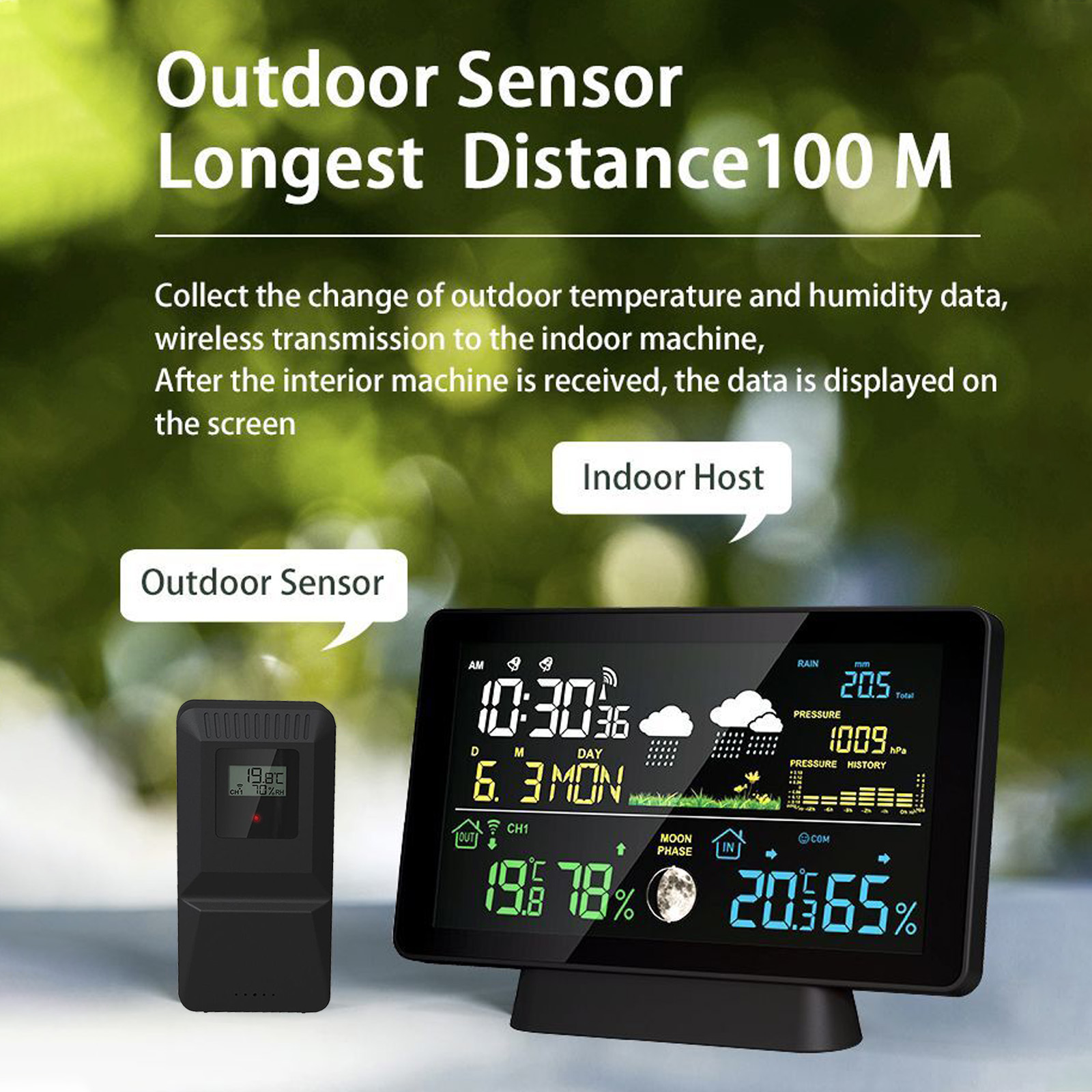 Indoor/Outdoor Wireless Weathe - Rain Gauge Digital 评论和价格